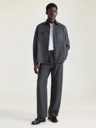 Pantalon à coutures couture en flanelle
