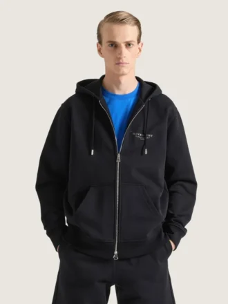Sweat à capuche zippé en molleton avec imprimé Givenchy
