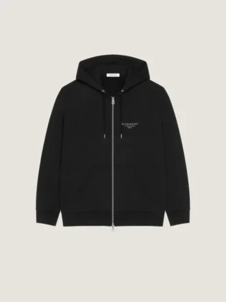 Sweat à capuche zippé en molleton avec imprimé Givenchy