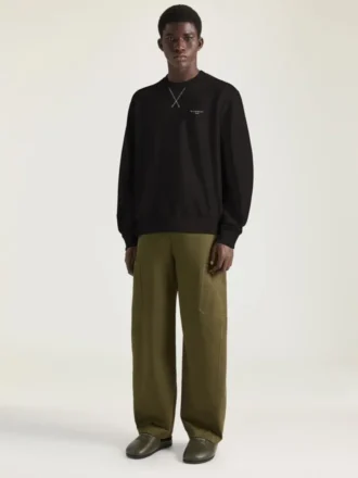 Sweat-shirt en molleton avec coutures couture et inscription « Givenchy Paris »