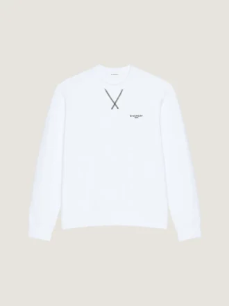 Sweat-shirt en molleton avec coutures couture et inscription « Givenchy Paris »
