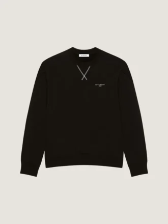 Sweat-shirt en molleton avec coutures couture et inscription « Givenchy Paris »