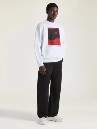 Sweat-shirt en molleton avec imprimé surréaliste