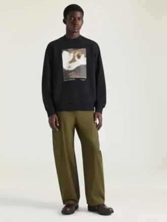 Sweat-shirt en molleton avec imprimé surréaliste