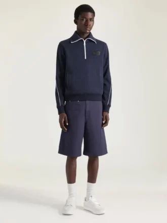 Sweat-shirt zippé en laine avec patch Givenchy Paris