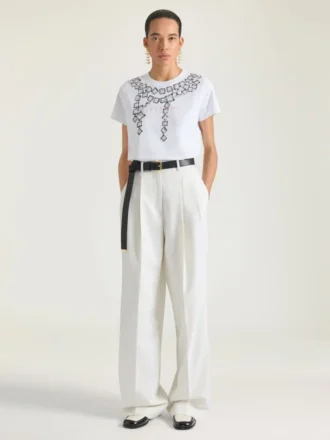 T-shirt en coton avec imprimé cristaux déstructuré