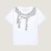 T-shirt en coton avec imprimé cristaux déstructuré T-shirt en coton avec imprimé cristaux déstructuré