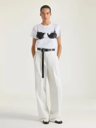 T-shirt en coton avec imprimé soutien-gorge découpé