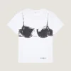 T-shirt en coton avec imprimé soutien-gorge découpé T-shirt en coton avec imprimé soutien-gorge découpé