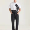 Jean droit délavé Shadow avec coutures couture