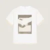 T-shirt en coton et organza avec imprimé surréaliste T-shirt en coton et organza avec imprimé surréaliste