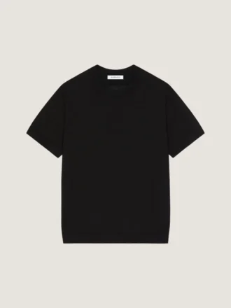 T-shirt en maille de coton avec détails en gros-grain