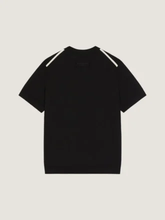 T-shirt en maille de coton avec détails en gros-grain
