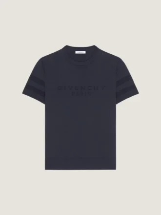 T-shirt en maille de coton avec jacquard Givenchy Paris