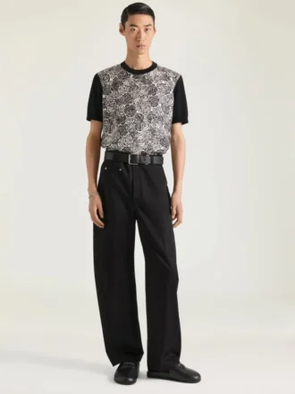 T-shirt en maille de coton à imprimé floral