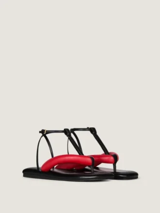 Tongs bicolores Boudoir en cuir nappa