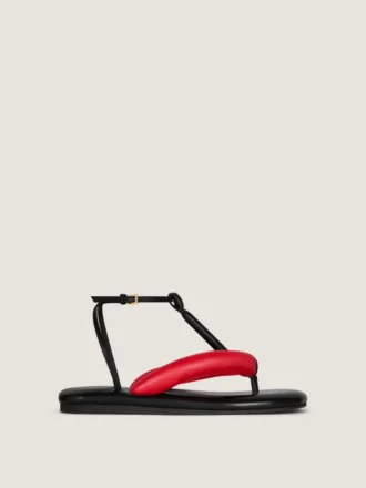 Tongs bicolores Boudoir en cuir nappa