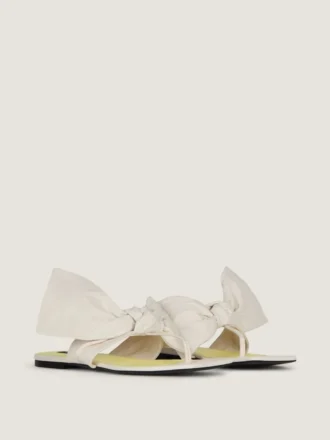Tongs Boudoir en cuir nappa avec nœud Tongs Boudoir en cuir nappa avec nœud