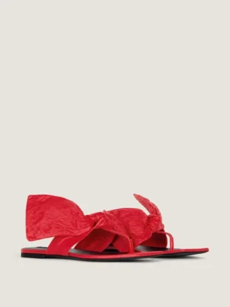 Tongs Boudoir en cuir nappa avec nœud Tongs Boudoir en cuir nappa avec nœud