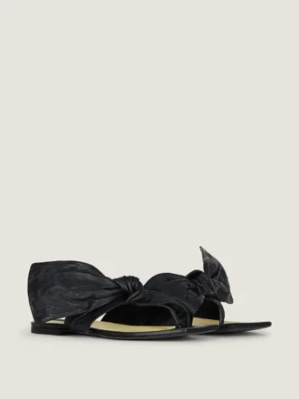 Tongs Boudoir en cuir nappa avec nœud Tongs Boudoir en cuir nappa avec nœud