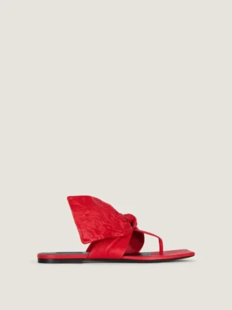 Tongs Boudoir en cuir nappa avec nœud Tongs Boudoir en cuir nappa avec nœud