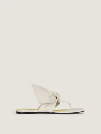 Tongs Boudoir en cuir nappa avec nœud Tongs Boudoir en cuir nappa avec nœud