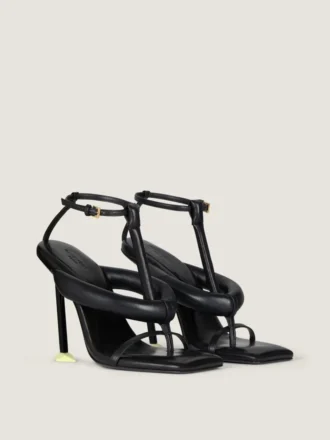 Tongs à talons bicolores Boudoir en cuir nappa