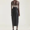 Top-soutien-gorge en satin brodé de perles Top-soutien-gorge en satin brodé de perles