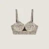 Top-soutien-gorge en satin brodé de perles Top-soutien-gorge en satin brodé de perles