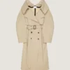 Trench-coat long fendu en coton Trench-coat long fendu en coton