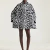 Trench court Cocoon en coton à imprimé animalier Trench court Cocoon en coton à imprimé animalier