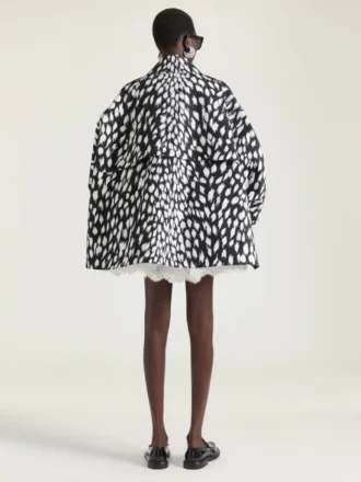 Trench court Cocoon en coton à imprimé animalier