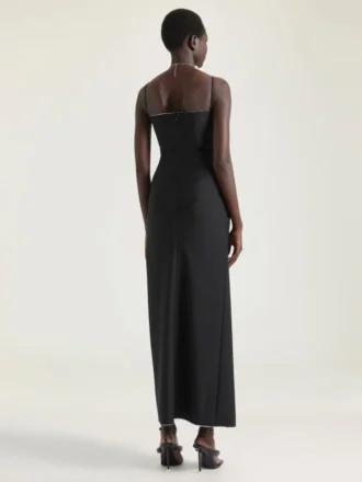 une robe longue drapée en laine et mohair une robe longue drapée en laine et mohair