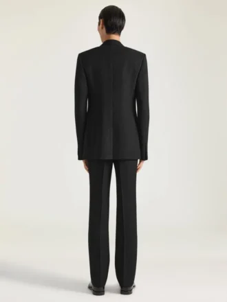 veste ajustée à carreaux en laine, à simple boutonnage