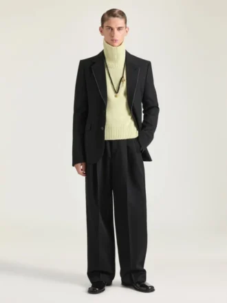Veste ajustée à simple boutonnage en laine