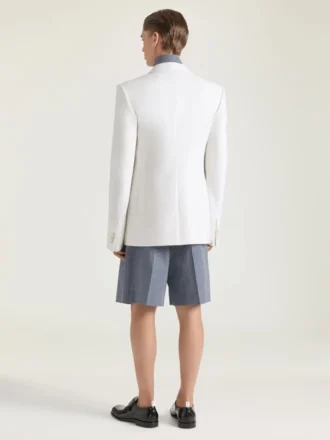 Veste ajustée à simple boutonnage en laine et mohair
