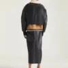 Veste aviateur courte en cuir et peau de mouton Veste aviateur courte en cuir et peau de mouton