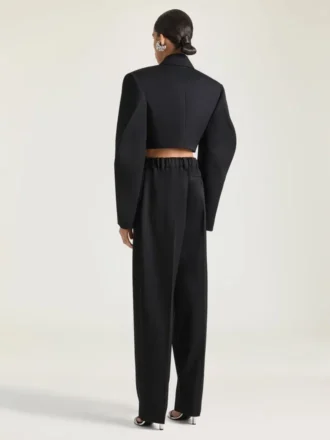 Veste cocon courte en laine