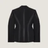 Veste cocon croisée en laine avec détail inversé Veste cocon croisée en laine avec détail inversé