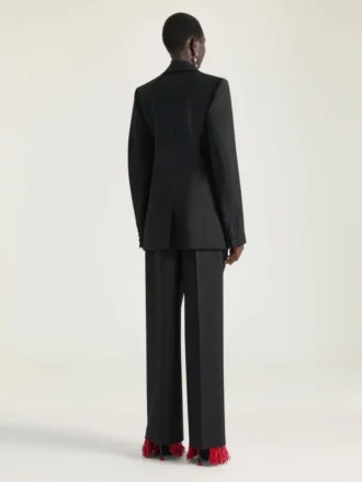 Veste cocon croisée en laine et mohair