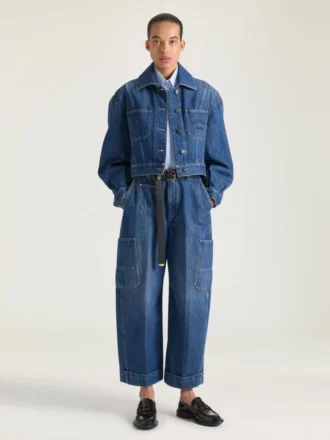 Jean cargo cocoon bleu court