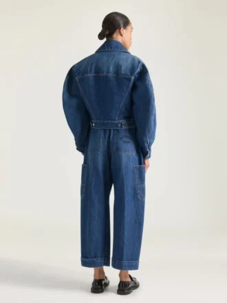Jean cargo cocoon bleu court