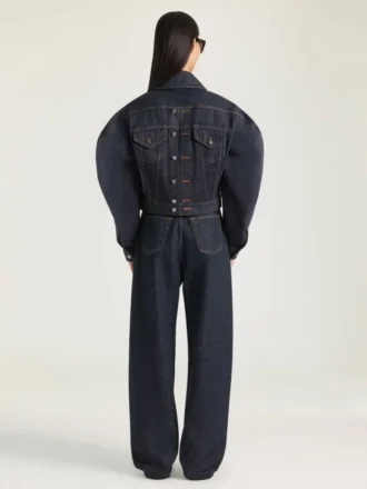 Veste cocon à porter à l&rsquo;envers en denim brut