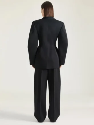 Veste cocon à simple boutonnage en laine
