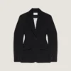 Veste cocon à simple boutonnage en laine
