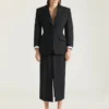 Veste cocon à simple boutonnage en laine et mohair Veste cocon à simple boutonnage en laine et mohair