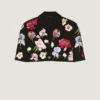 Veste courte à simple boutonnage en laine avec broderies Veste courte à simple boutonnage en laine avec broderies