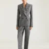 Veste croisée en laine mélangée à chevrons