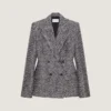 Veste croisée en laine mélangée à chevrons