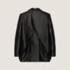 Veste croisée fendue en cuir Veste croisée fendue en cuir